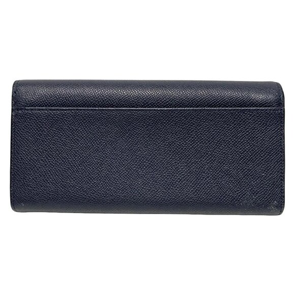 Auth COACH - 53906 Navy Leather Long Wallet - Picture 3 of 6